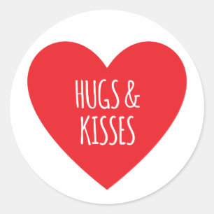 Hugs en Kisses Ronde Sticker
