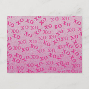 Hugs en Kisses roze XO XO Briefkaart
