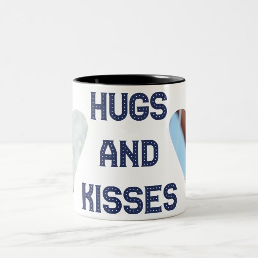 Hugs en Kisses Tweekleurige Koffiemok (Center)