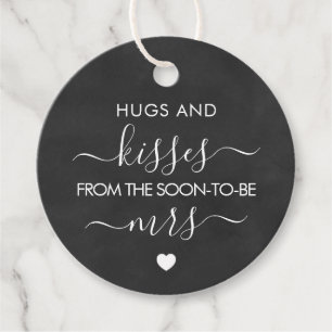 Hugs en Kisses uit de nabije toekomst om mevrouw C Bedankjes Labels