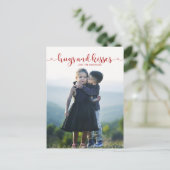 Hugs en Kisses Valentijnsdag Foto Briefkaart (Staand voorkant)