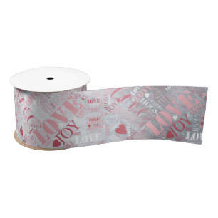 Hugs en Kisses Word Cloud Pink/Silver ID286 Lint