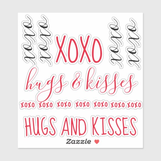Hugs en Kisses xoxo Stickers (Vel)