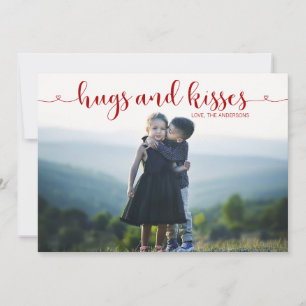 Hugs et baisers Carte photo de la Saint Valentin