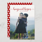 Hugs et baisers Carte photo de la Saint Valentin (Devant / Derrière)