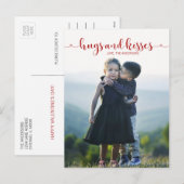 Hugs et Baisers Carte postale de la Saint Valentin (Devant / Derrière)