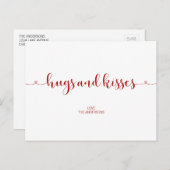Hugs et baisers Carte postale Saint Valentin (Devant / Derrière)