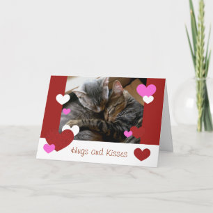 Hugs et baisers Chats Carte de voeux Saint Valenti