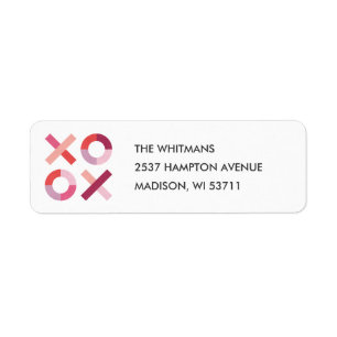 Hugs + Étiquette de adresse Baisers - Blush