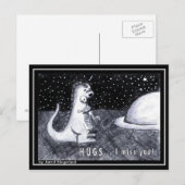 HUGS... Ik mis je Briefkaart (Voorkant / Achterkant)