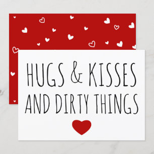 Hugs, Kisses en Dirty Dingen grappig Valentijnse Feestdagenkaart