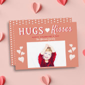 Hugs & Kisses Heart Valentijn Day Fotokaart Feestdagenkaart