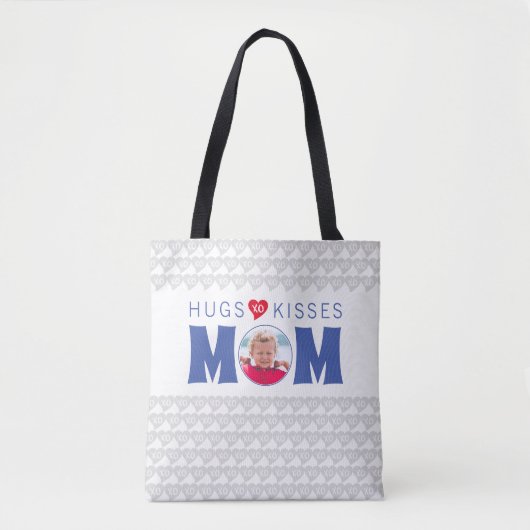 Hugs Kisses Mom Custom Photo Tas (Voorkant)
