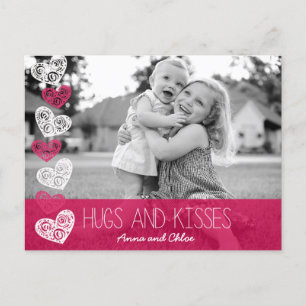 Hugs & Kisses Photo Postcard Briefkaart
