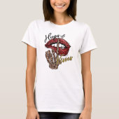 Hugs Kisses Skeleton hand Lips T-shirt (Voorkant)