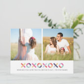 Hugs + Kisses Valentijnsdag Kaart - Poeder (Staand voorkant)