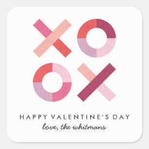 Hugs + Kisses Valentijnsdag Sticker - Blush