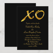 Hugs & Kisses Wedding Invitation Kaart (Voorkant / Achterkant)