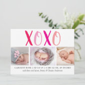 Hugs & Kisses (XOXO) 3 Faire-part de naissance pho (Debout devant)