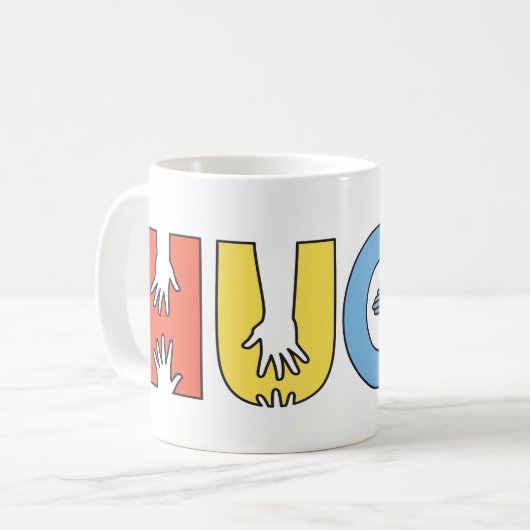 HUGS (kleur) Koffiemok (Voorkant links)