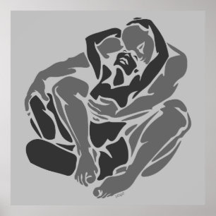 Hugs Poster - Loving Embrace Figuur Study Tekening