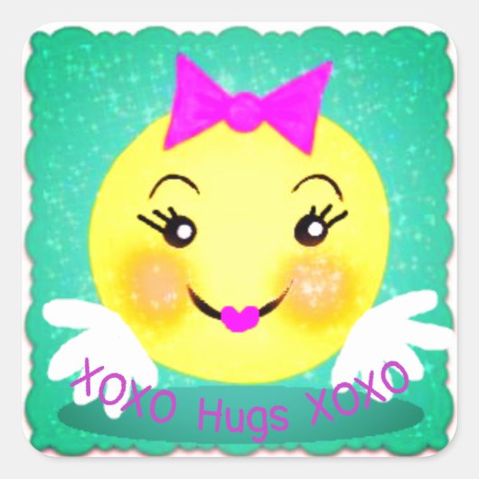 Hugs Vierkante Sticker (Voorkant)