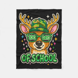 Hugvyn 100 dagen school herten jagen jongens Camo Fleece Deken
