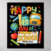 Hugvyn Back To School Second Grade Teacher 2nd Gra Poster (Voorkant)