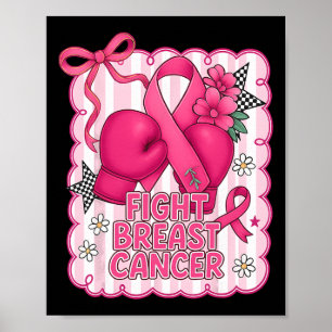 Hugvyn Borstkanker Preppy Fight Ondersteuning Boks Poster