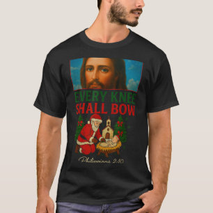 Hugvyn El Knie Zal Buigen Santa Jezus Geboorte C T-shirt