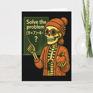 Hugvyn Halloween Skelet Zes Zeven 67 Meme Pemdas Kaart