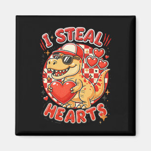 Hugvyn I Steal Hearts Valentijn Jongens Dinosaurus Magneet