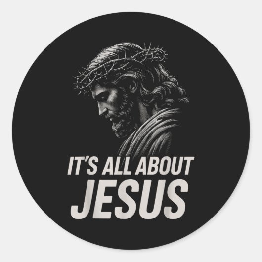 Hugvyn Its All About Jesus Christian Faith Patriot Ronde Sticker (Voorkant)