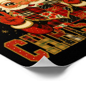 Hugvyn Kerstman Patchwork Vrolijk Chris Poster (Hoek)
