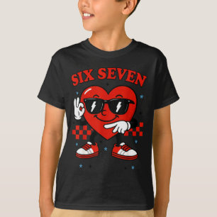 Hugvyn Six Seven Hart 6 7 Meme Jongen Meisje Grapp T-shirt