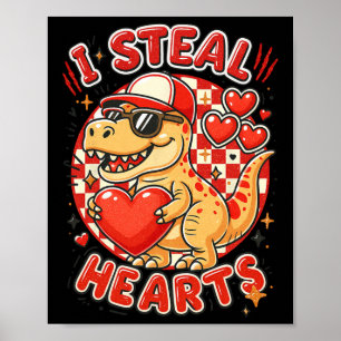 Hugvyn steel harten valentijn jongens dinosaurus v poster