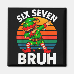 Hugvyn Zes Zeven 6 7 Meme Dabbing Elf Prettig Kers Magneet