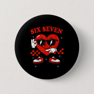 Hugvyn Zes Zeven Hart 6 7 Meme Jongen Meisje Grapp Ronde Button 5,7 Cm