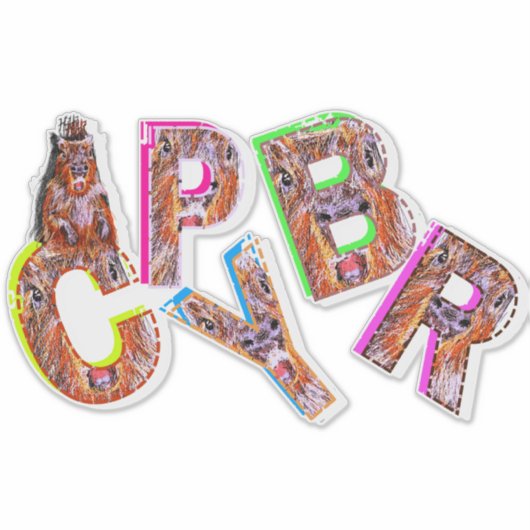 "HUH" CAPYBARA STICKER (Voorkant)
