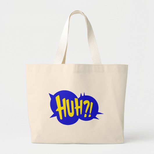 HUH! COMIC BOOK SPEECH BUBBLE GROTE TOTE BAG (Voorkant)
