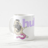 "HUH" hoofd gekanteld pug koffie Mok (Voorkant links)