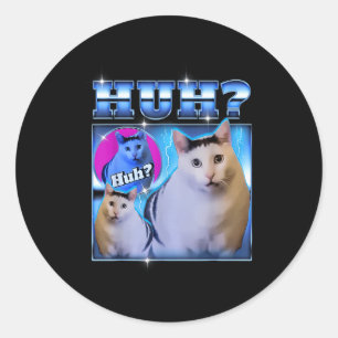 Huh Kat Grappige Kat Meme Rare Kat Bootleg Ronde Sticker