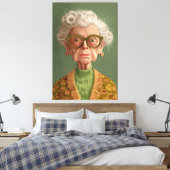 Huh? Oma Portret Canvas Afdruk (Insitu (Slaapkamer))