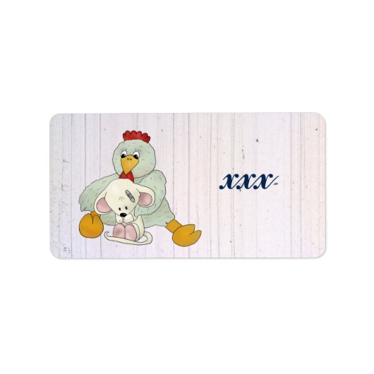 Huhn und Maus personalisiert Etiket (Voorkant)