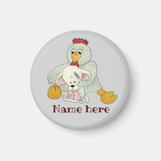 Huhn und Maus personalisiert Magneet