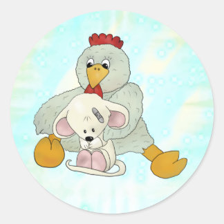 Huhn und Maus personalisiert Ronde Sticker