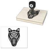 Huichol Beer Mask Rubberstempel (Gestempeld)