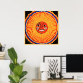 Huichol Native American Art, The sun Poster (Thuiskantoor)