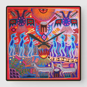 Huichol Ritual Peyote Ceremony Wall klok