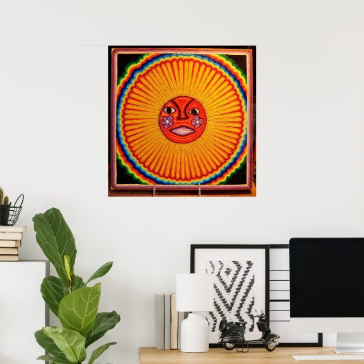 Huichol String Art, Mexico Large Photo op Canvas Poster (Thuiskantoor)